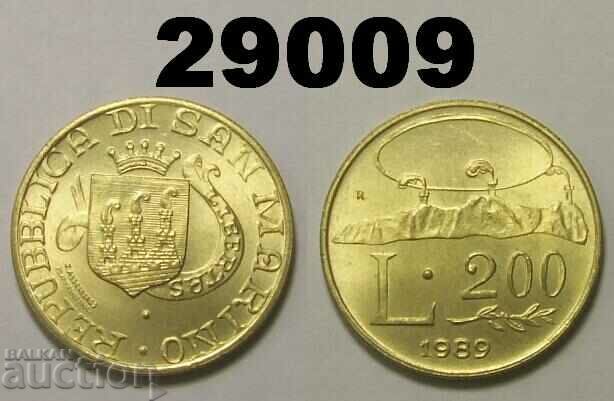San Marino 200 lira 1989