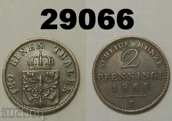 Prusia 2 Pfennig 1868 B Germania