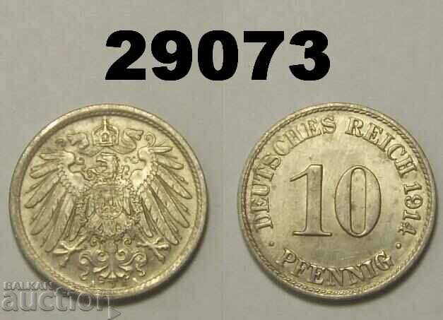 Germania 10 Pfennig 1914 Un excelent