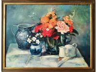 Painting, still life, art. R. Popov, 1998