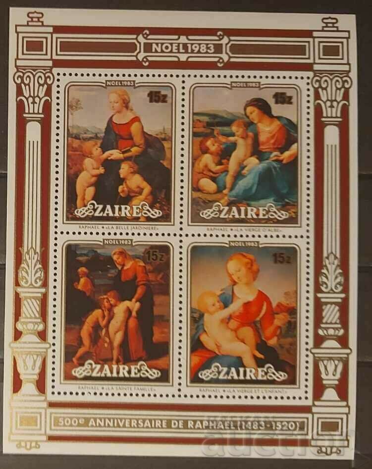 Zair/Congo, DR. 1983 Bloc Crăciun/Artă/Tablouri MNH