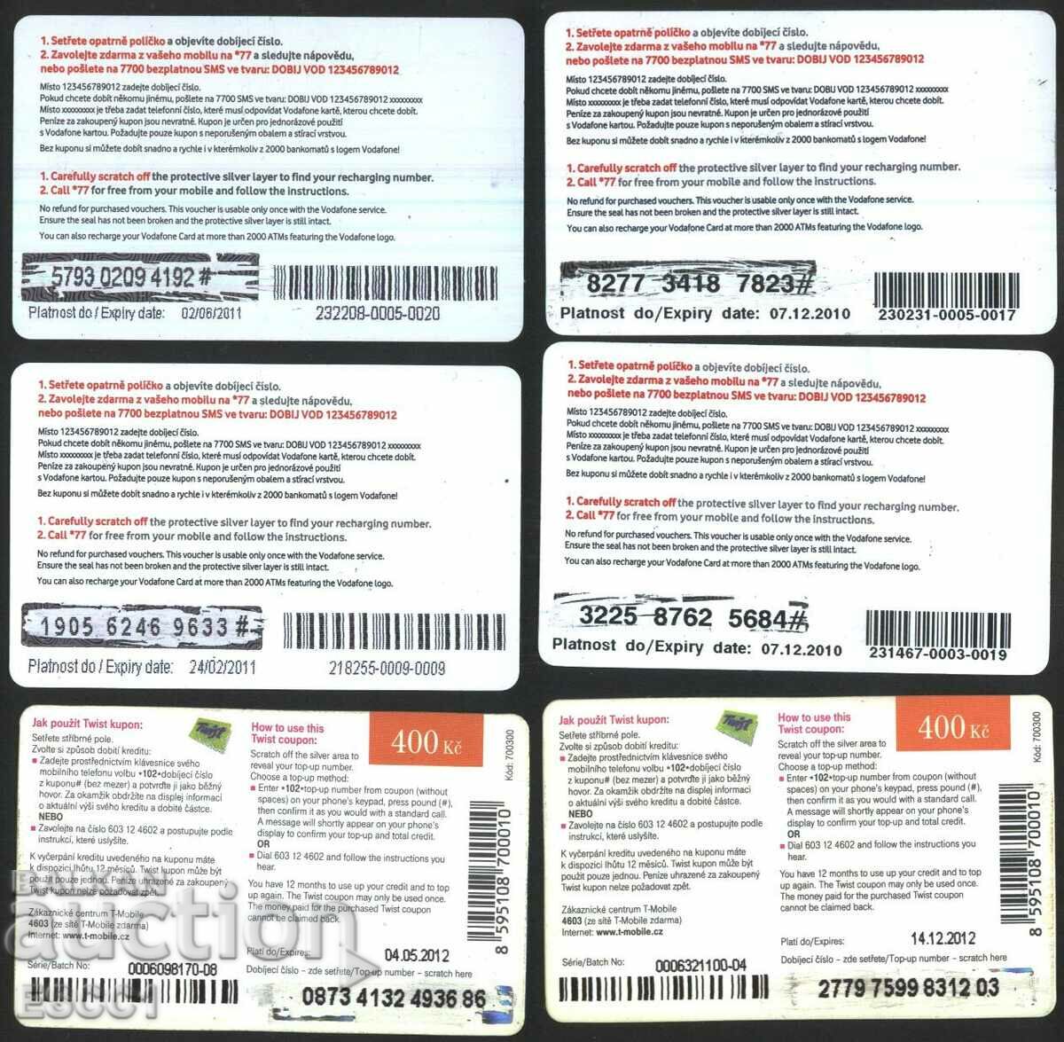 6 phono cards 2008 2009 2010 2012 from the Czech Republic FC25 - FC30 with price 3.60 BGN | € 1.84 6 phono cards 2008 2009 2010 2012 from the Czech Republic FC25 - FC30 with price 3.60 BGN | € 1.84