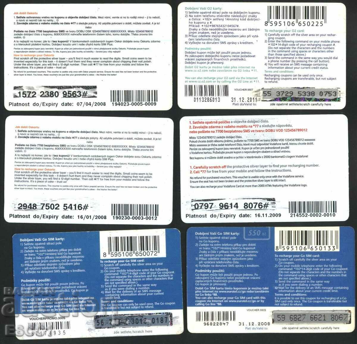6 carduri fono 2008 2009 2011 din Cehia FC31 - FC36 cu preț 3.60 BGN | € 1.84 6 carduri fono 2008 2009 2011 din Cehia FC31 - FC36 cu preț 3.60 BGN | € 1.84