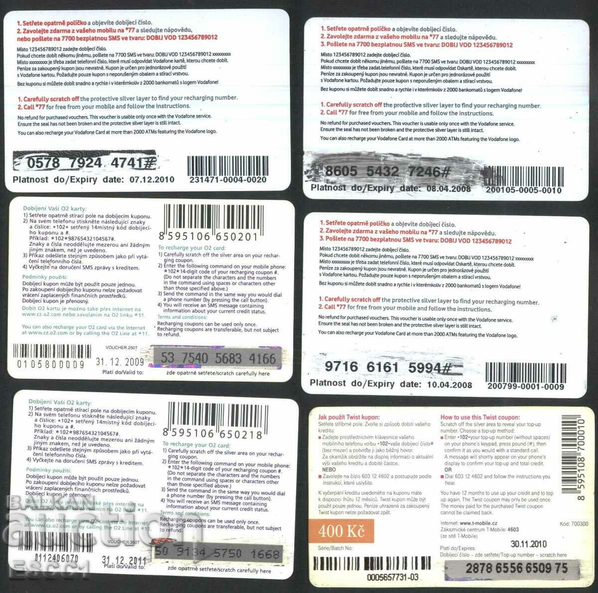 6 carduri fono 2008 2009 2010 2011 din Cehia FC37 - FC42 cu preț 3.60 BGN | € 1.84 6 carduri fono 2008 2009 2010 2011 din Cehia FC37 - FC42 cu preț 3.60 BGN | € 1.84