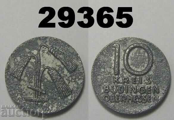 Budingen 10 pfennig Zinc Rare