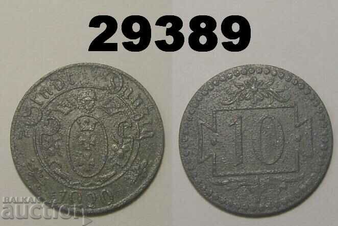 RR! Danzig 10 pfennig 1920 Цинк