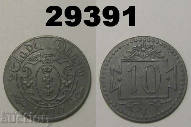 RR! Danzig 10 pfennig 1920 Цинк