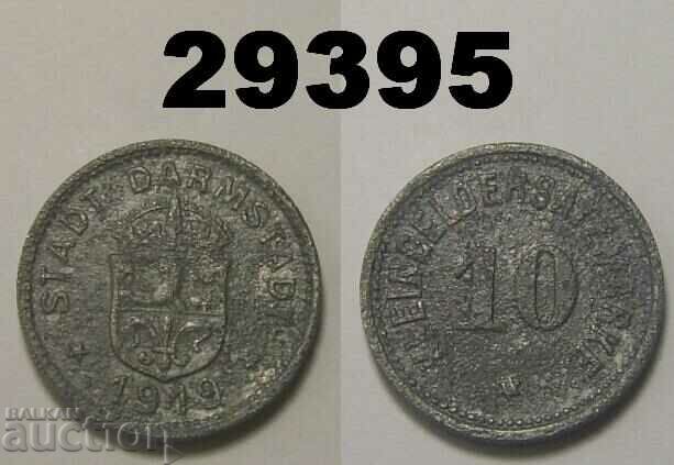 Darmstadt 10 pfennig 1919 Цинк