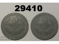 Duren 10 pfennig 1917 Цинк