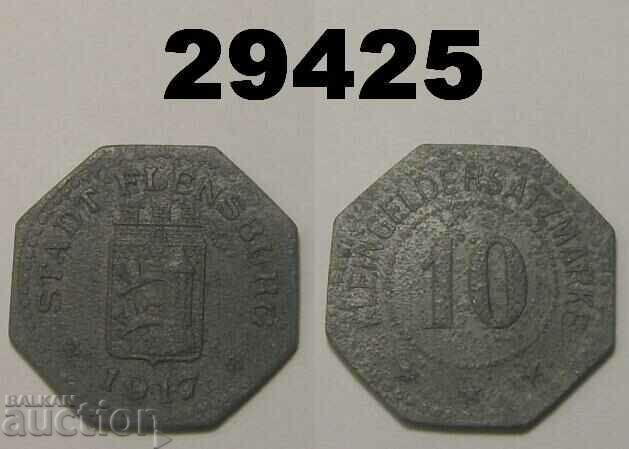 Flensburg 10 pfennig 1917 Zinc