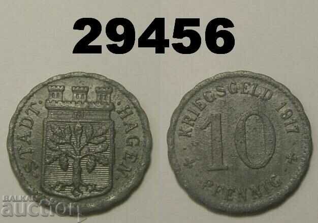 Hagen 10 pfennig 1917 Цинк