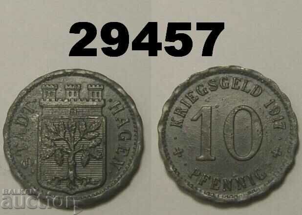Hagen 10 pfennig 1917 Цинк