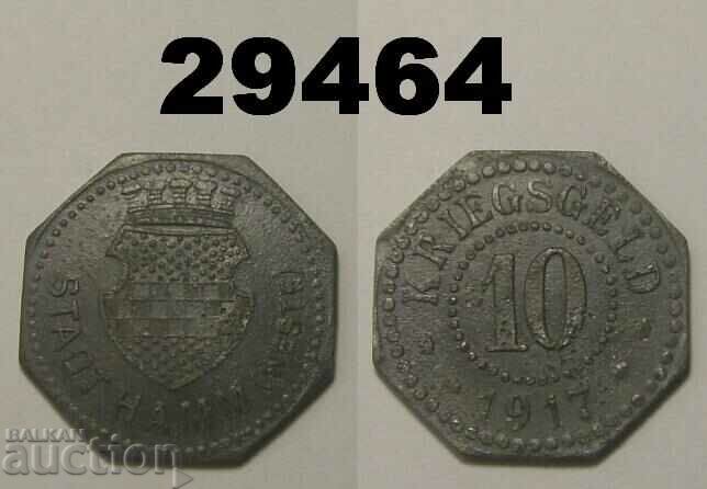 Hamm 10 pfennig 1917 Цинк