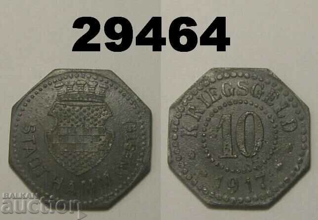 Hamm 10 pfennig 1917 Zinc