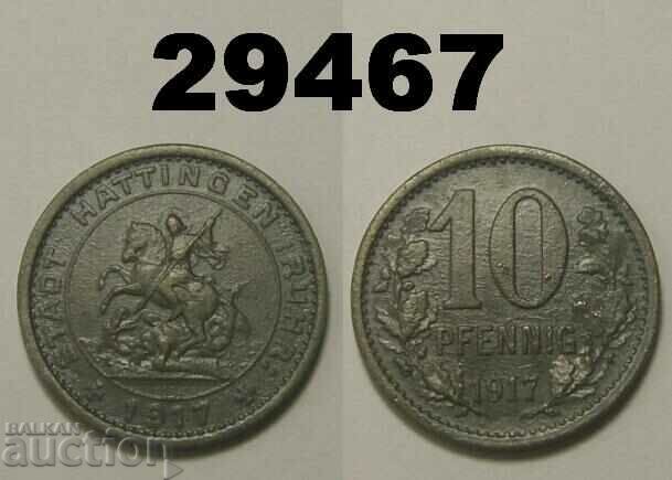 Hattingen Westfalen 10 pfennig 1917 Zinc