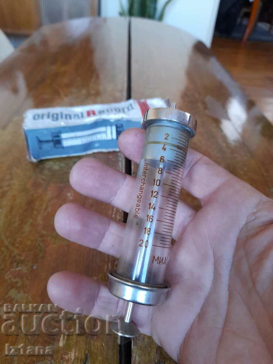 Auction Record old glass syringe Auction Record old glass syringe