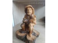 WOOD CARVING FIGURE HANDMADE FOR CONCERNS