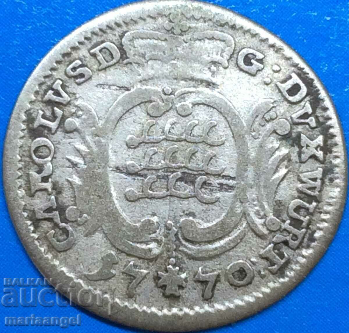 1/48 taler 1770 Germania Württemberg billon - rar