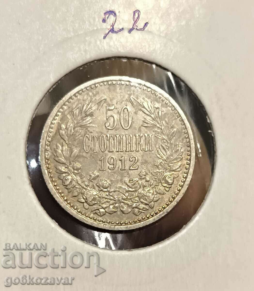 Bulgaria 50 cent 1912 Silver!