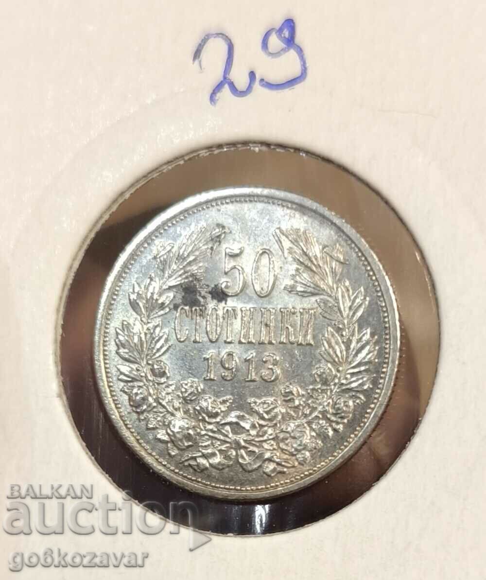 Bulgaria 50 cent 1913 Silver! UNC