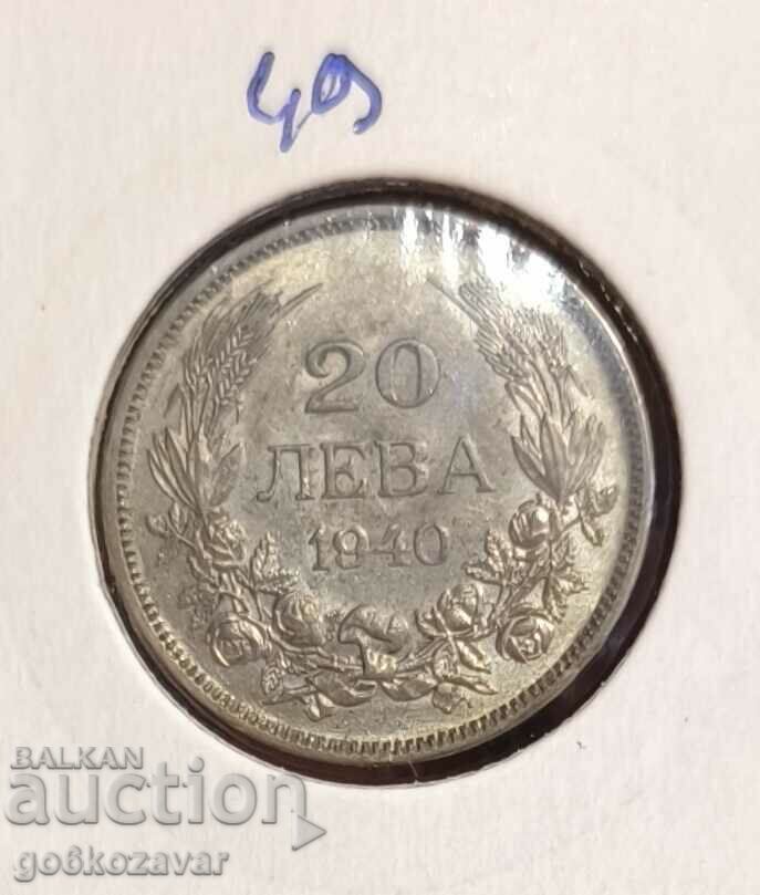 Bulgaria 20 BGN 1940 Top coin! Collection!