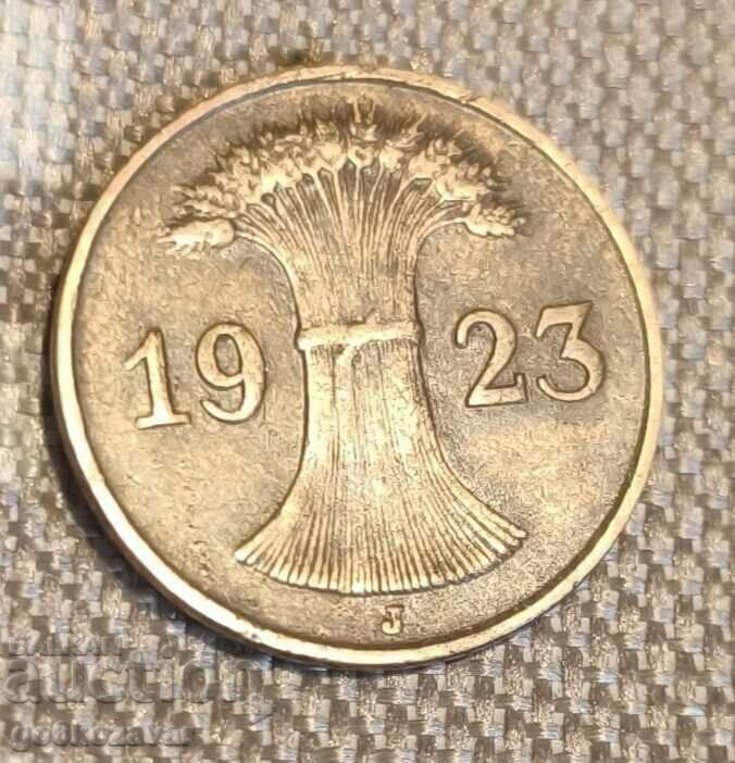 Germany 1 Rentpfennig 1923 Rare letter J # k 18 with price 14.90 BGN | € 7.62 Germany 1 Rentpfennig 1923 Rare letter J # k 18 with price 14.90 BGN | € 7.62