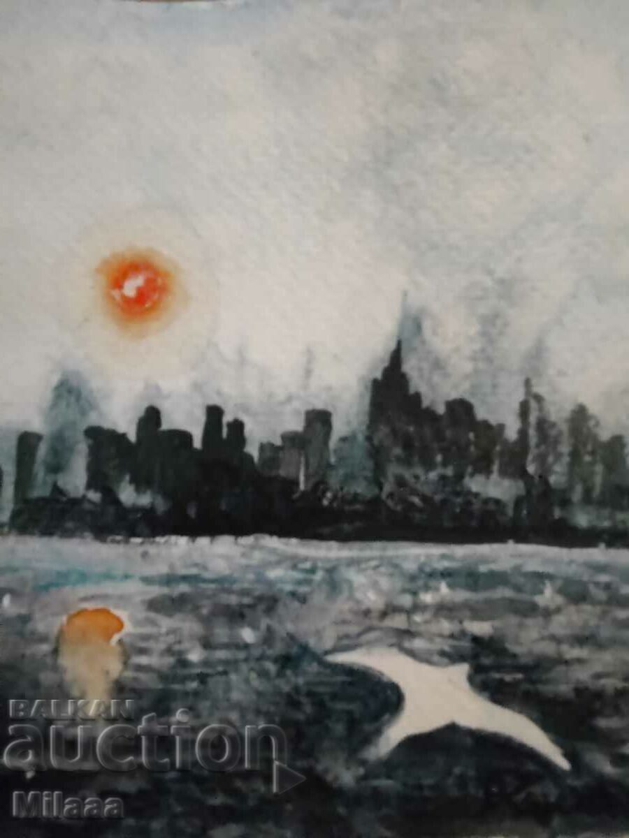 Πρωτότυπος πίνακας - ακουαρέλα με τιμή 30.00 BGN | € 15.34 Πρωτότυπος πίνακας - ακουαρέλα με τιμή 30.00 BGN | € 15.34