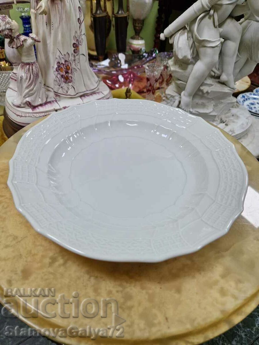 A rare large antique Meissen porcelain plate A rare large antique Meissen porcelain plate