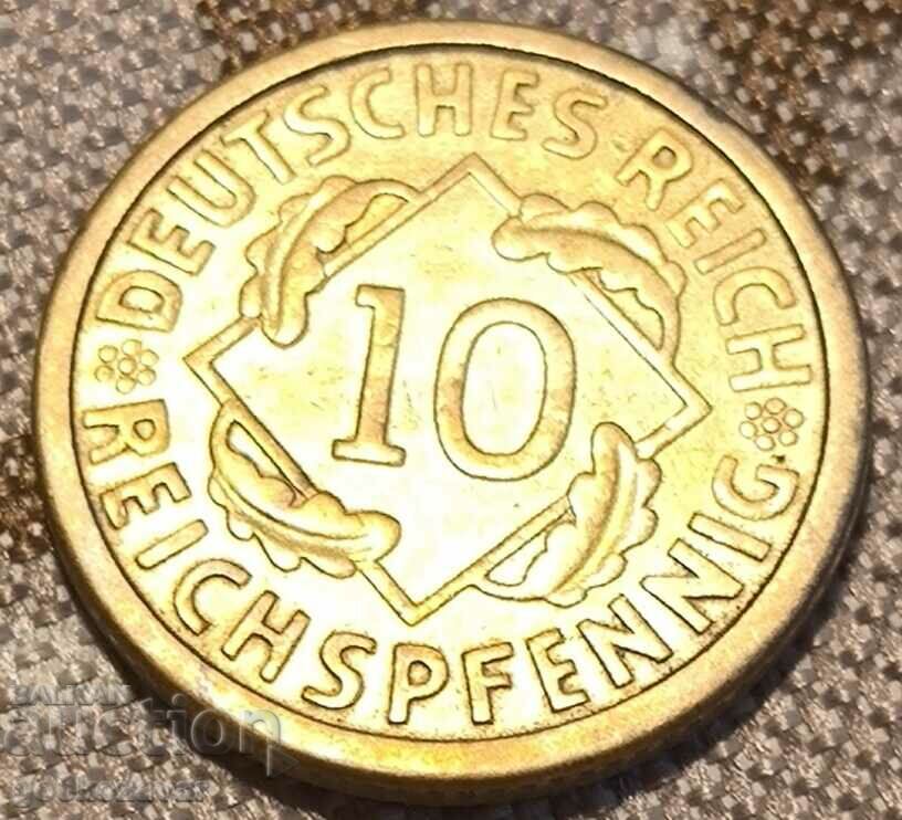 Germany 10 Rentpfennig 1924 K # 31