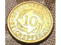 Germany 10 Rentpfennig 1924 K # 31