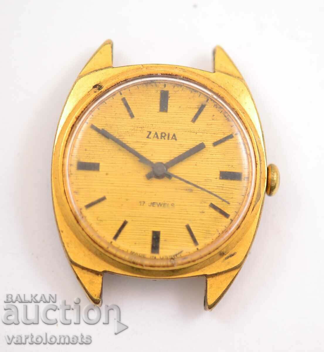 Ceas bărbătesc ZARYA URSS placat cu aur 10 Mk - nu funcționează
