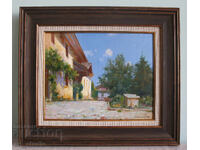 Църковния двор  -масл бои