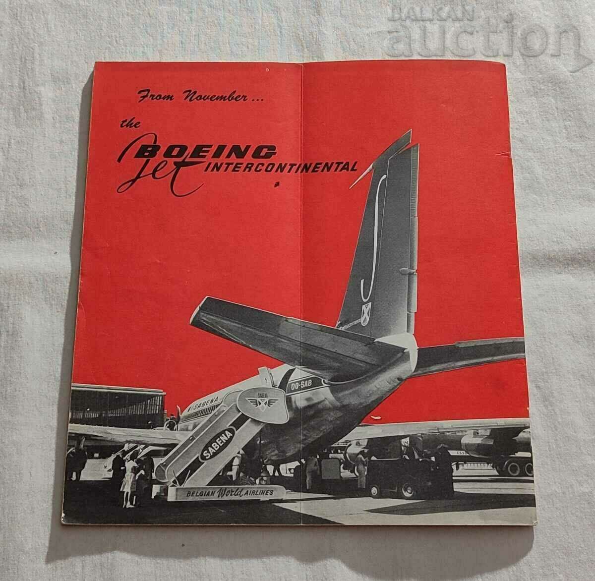 SABENA AIRLINE #1 1959 SCHEDULE BROCHURE