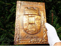 Copper plate Cuxhaven, coat of arms.