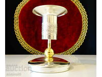 German silver-plated candlestick, gold-plated, 10 cm.