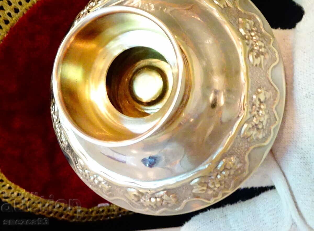 Silver-plated wine fountain, embossed vines, candlestick - 5 Silver-plated wine fountain, embossed vines, candlestick - 5