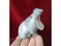 LFZ old porcelain figurine, hippopotamus