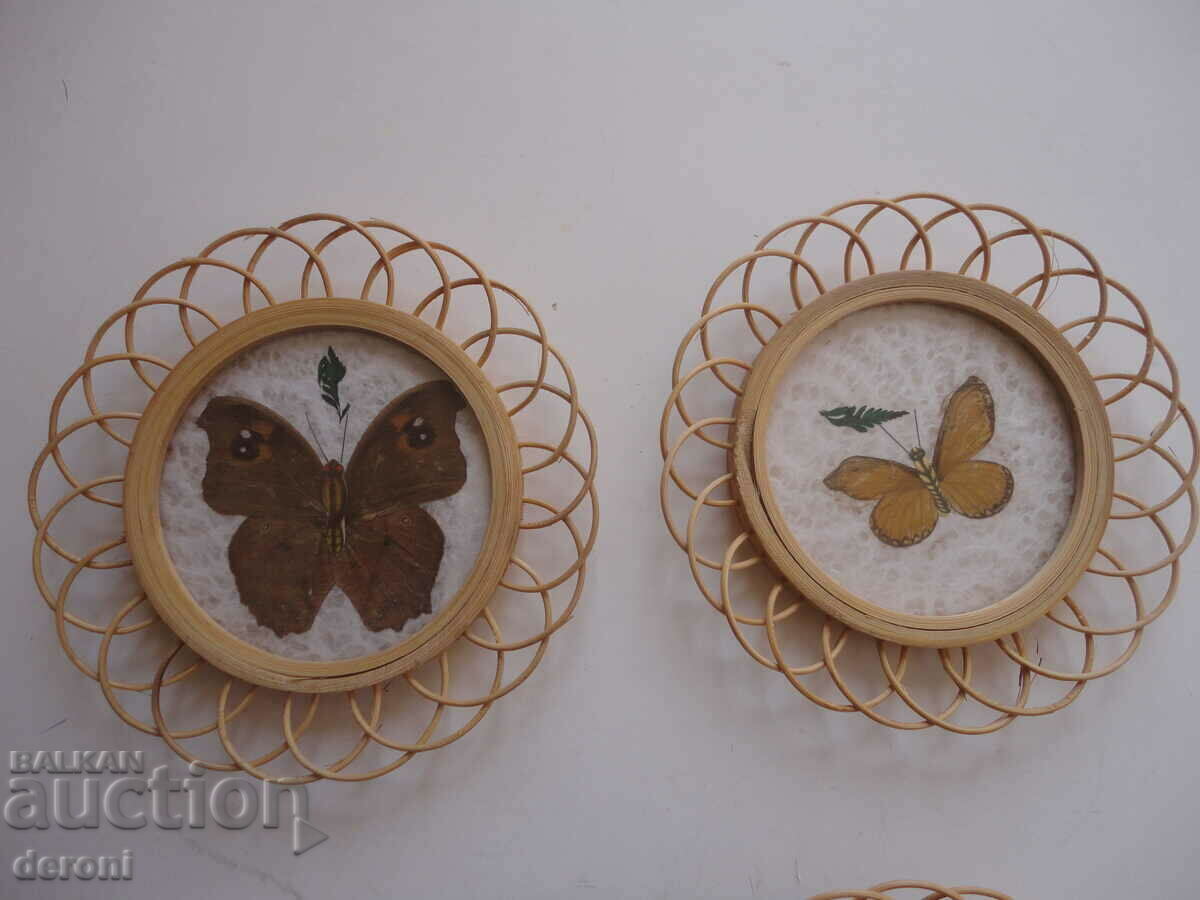 Auction  Art cup holder set butterfly cup holder