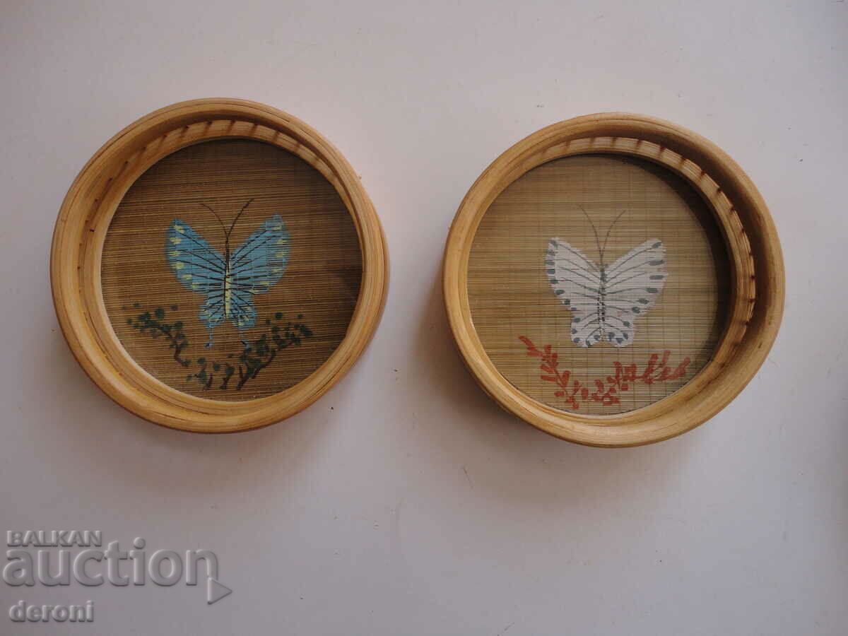 Auction  Art coaster set butterfly coaster 2