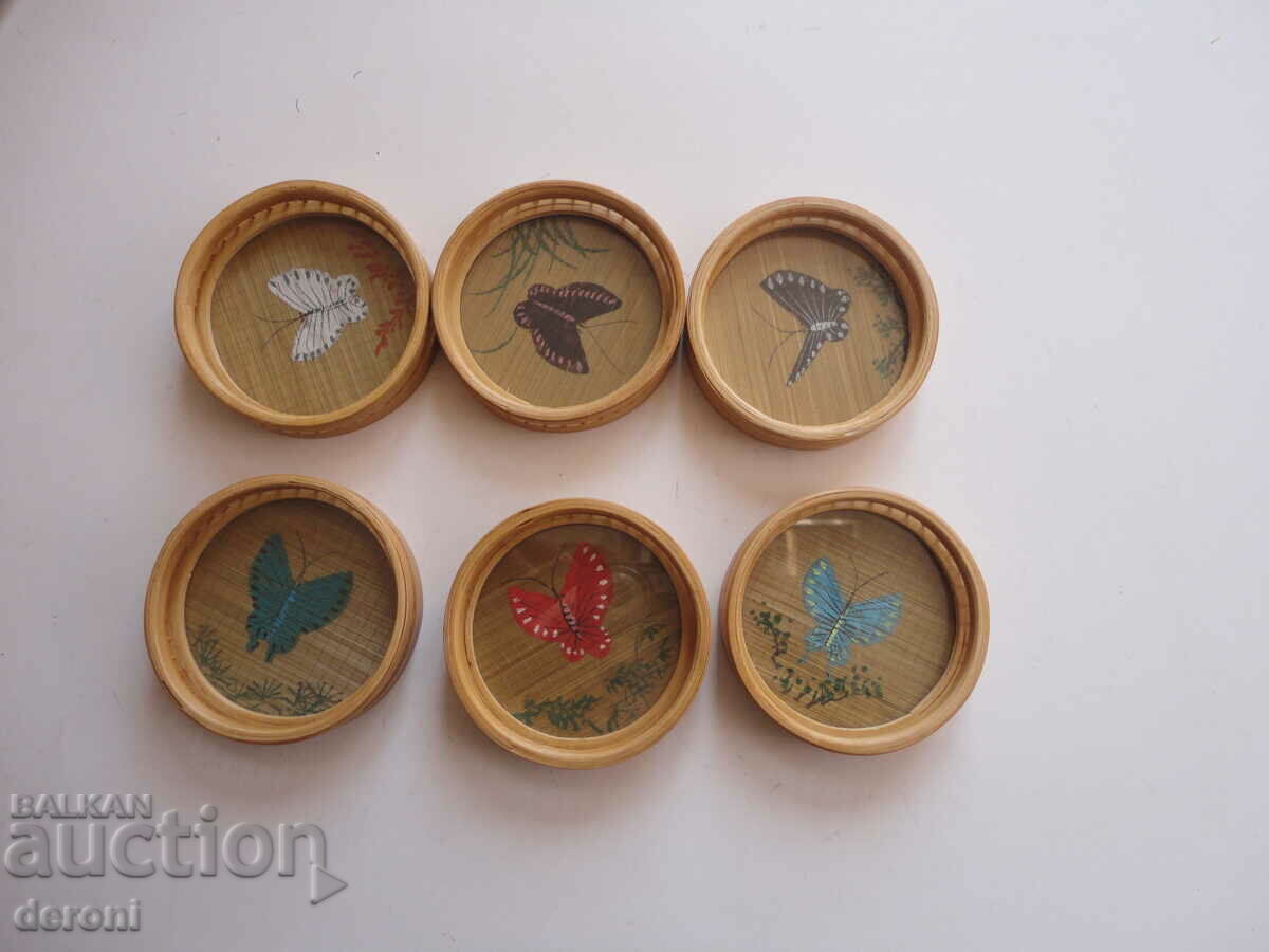 Art coaster set butterfly coaster 2 - 7