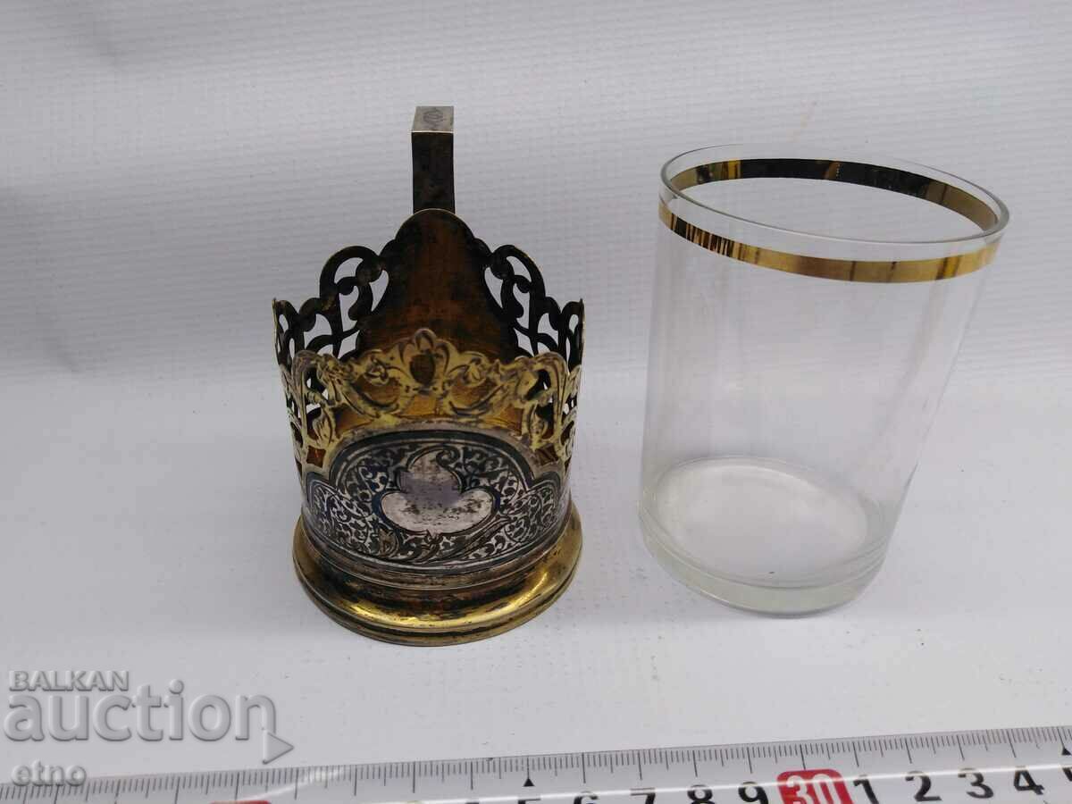 USSR MOUNTED-"KUBACHI", SILVER 875 WITH NIELO AND GOLD-PLATED + GLASS - 5