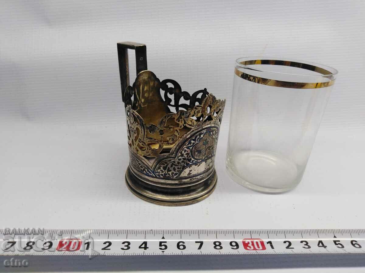 MONTAT URSS-"KUBACHI", ARGINT 875 CU NIELO SI PLACAT IN AUR + STICLA - 5 MONTAT URSS-"KUBACHI", ARGINT 875 CU NIELO SI PLACAT IN AUR + STICLA - 5