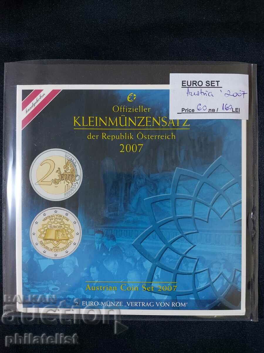 Австрия 2007 -Комплектен банков евро сет от 1 цент до 2 евро