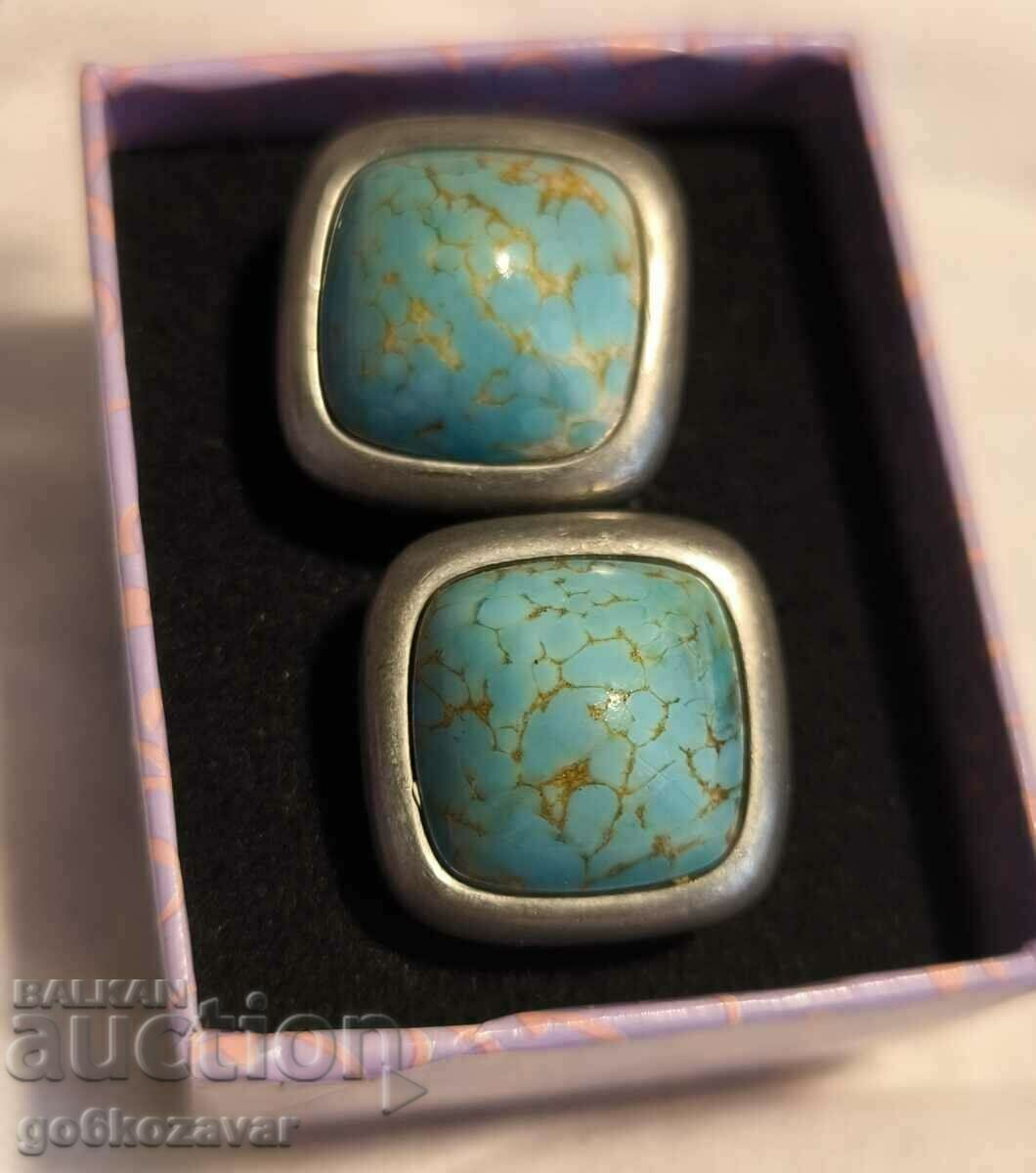 Cufflinks Bottunelli Denmark Silver Turquoise 0.925 Jørgen Jensson