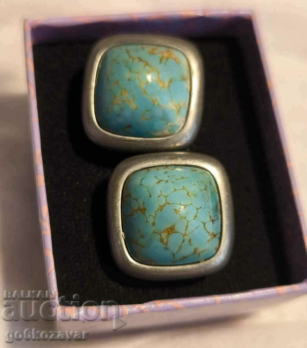 Cufflinks Bottunelli Denmark Silver Turquoise 0.925 Jørgen Jensson