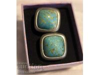 Cufflinks Bottunelli Denmark Silver Turquoise 0.925 Jørgen Jensson