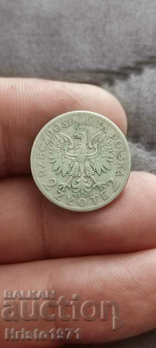 2 zlotys 1934 2 zlotys 1934