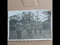 Flag bearer flag officers with helmets Kingdom of Bulgaria photo