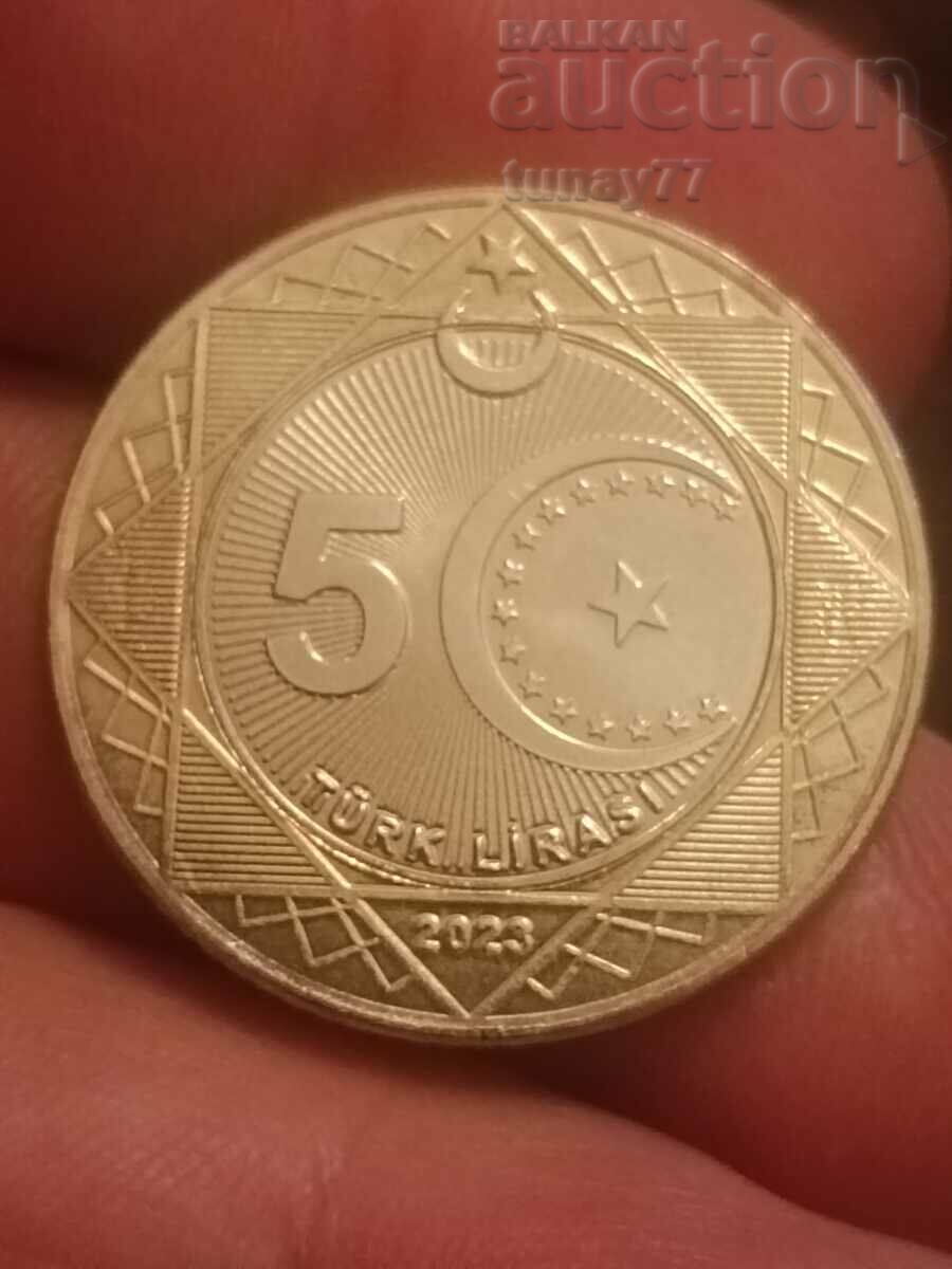 Turkey 5 lira 2023 100 years since the founding of the Republic of Turkey