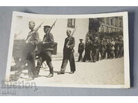 Old Military Photo Soldiers Uniform Rifle Brass Music